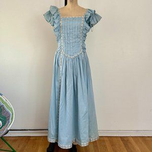1980's Baby Blue Bridesmaid Dress